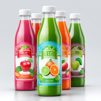 Étiquette personnalisée pour bouteille de jus de fruits et légumes avec illustration