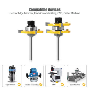 Set di 2 Frese per Scanalature a T e <span class=keywords><strong>G</strong></span>, Frese per Porte in Legno, Utensili per Fresatura e Taglio con Punta in Carburo - Product Image 4