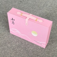 Boîtes d'emballage de Mooncake en papier recyclé avec poignée en cuir rigide stratification mate et gaufrage pour le stockage des aliments en conserve