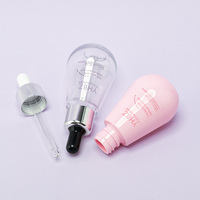 Flacon compte-gouttes cosmétique en PET de 50 ml, forme unique, argenté électroplaqué, pour sérum et lotion de soin, idéal pour huiles essentielles