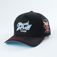 Cappellino da Baseball a 5 Pannelli in Oxford Dobby con Ricamo a Mano Motivo Leopardo/Puntini/Frutta e Logo Personalizzato - Unisex Adulto