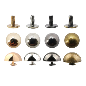 Bonne qualité Jupe En Cuir Décoratif Rivet Rond Champignon Cuir Pas De Rouille Plaqué Semi-rond Vis Accessoire Sac Base - Product Image 1