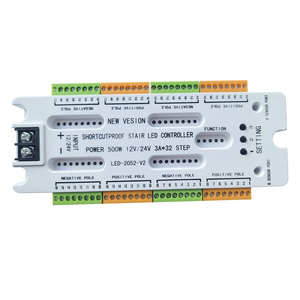 Thông minh 32 kênh <span class=keywords><strong>500</strong></span> Watt DC 12V 24V LED-2052-V2 cơ thể PIR cảm biến thông minh LED cầu thang bước điều khiển cho biệt thự khách sạn cầu thang - Product Image 1