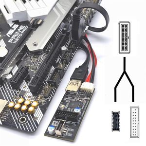 Máy tính gắn phía trước Gen1 USB 3.2 19/20pin tiêu đề để USB 3.0 19 20 pin/TYPE-E A-KEY cổng kép nữ pcba Thẻ mở rộng - Product Image 3