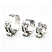 Serre-tuyau robuste en acier inoxydable KEYFOSS, style européen, renforcé, modèle 201, entièrement en acier, diamètre intérieur max. 19 mm