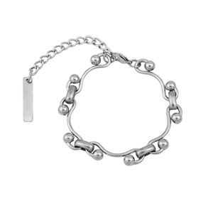 Nueva Pulsera de Cadena de Diseño Sencillo y Popular, de Acero de Titanio Plateado, Estilo Vintage para Mujer, Joyería de Moda al por Mayor - Product Image 6