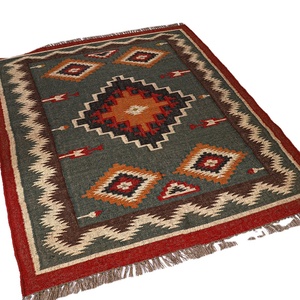 100% Wool Jute Kilim Rugs Embroidered Geometric Vintage Design Luxury Hand Woven Carpets Rugs & Door <b>Mats</b> Bulk - Product Image 3