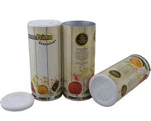 Pepper Cumin Garlic Bay Leaf Seasoning Powder Packaging Plastic Shaker Paper Tube Round Can Box