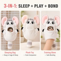 Marionnette en fausse fourrure de lapin, jouet en peluche, animal en peluche Sugar Glider, compagnon interactif et câlin, 25 cm, mignon, 2 modèles, cadeau
