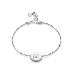 Bracciale in acciaio inossidabile Acero con ciondolo a lettera M da 1 cm, gioiello alla moda per donna - Product Image 2