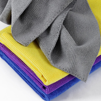 Chiffons de nettoyage en microfibre OEM, serviettes en tissu éponge tricoté, logo personnalisé, étiquette de lavage, emballage en carton souple, plusieurs grammages disponibles