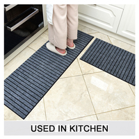 Hochwertige PVC-Streifen-Design-Fuß matte mit Gummi rücken, Willkommens-Eingangs-Küchen matten, Teppiche Anti-Rutsch-Größe