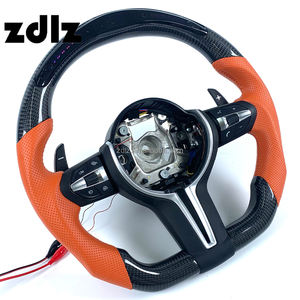 Volant en cuir perforé avec LED et fibre de carbone pour <span class=keywords><strong>BMW</strong></span> M2 M3 M4 M5 F80 F30 F10 F16 F32 F36, personnalisé - Product Image 2