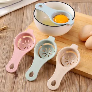 Kitchen Baking Accessories Plastic Egg Strainer Wheat Straw Egg White Yolk Separator