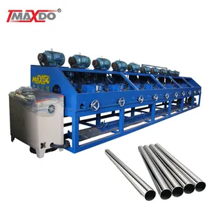 8 Heads 77KW Power Surface Steel Tube Stainless Steel Pipe Mirror Finishing Polishing Machine