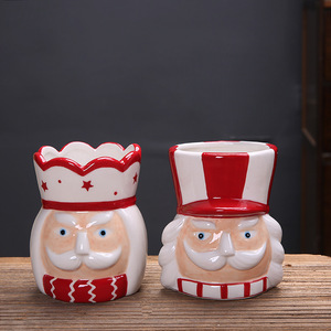 Giáng sinh <span class=keywords><strong>Nutcracker</strong></span> Soldier gốm kẹo lưu trữ Jar Xmas thủ công đồ trang trí nến - Product Image 1