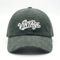 Topi Corduroy 6 Panel Custom Bordir Logo, Model Snapback Tanpa Struktur