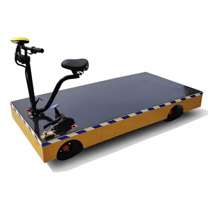 Chariot à plateforme électrique à quatre roues en alliage d'aluminium jaune 1200x800mm pour transport de marchandises industriel, personnalisable OEM - Product Image 1