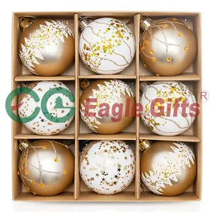 EAGLEGIFTS 100mm Inastillable Adornos de bolas de Navidad Feliz Navidad Esferas Navideas Productos para fiestas y celebraciones