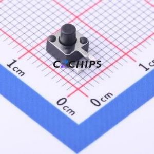 TS-KG09VA-AT50F Tactile Switch Through hole Component (THT) Switch Single Pole Single Throw Round Button 2.5N Right Angle Insert - Product Image 1