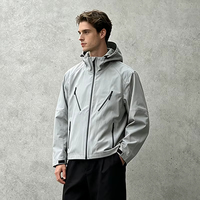 Veste imperméable unisexe pour la randonnée en plein air, fermeture éclair, poche fonctionnelle, coupe-vent, coupe ample, veste à capuche coupe-vent pour homme