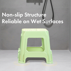 Sturdy Portable Medium Square Plastic Stool Heavy-Duty Thick PP Stackable <b>Step</b> Stool with Anti-Slip Feet & Smooth Round Edges - Product Image 2