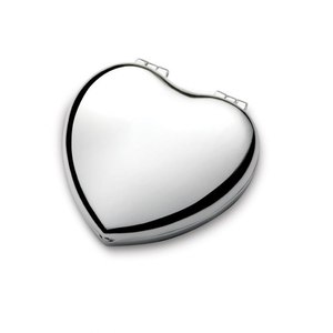 Specchio a cuore da tasca cromato 52x52mm per bellezza singolo lato compatto specchio cosmetico ingrandimento pieghevole stampa Logo per il trucco - Product Image 2
