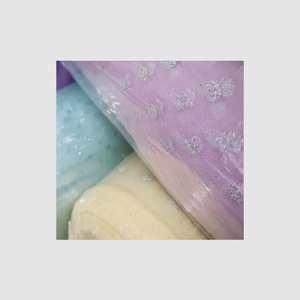 Tela de Organza con purpurina estampada, tejido de 58/60 "Crinckle Woven - Product Image 1