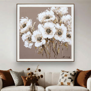 Cadre en bois flottant peinture fleur blanche mode <span class=keywords><strong>Pop</strong></span> <span class=keywords><strong>Art</strong></span> décoration murale peinture avec Texture encadrée peinture décorative - Product Image 2