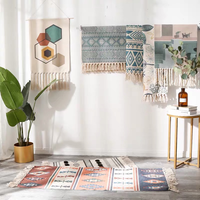 Tapis de sol à glands en coton, tapisserie de style BOHO, design personnalisé, décoration de la maison, pour le salon, 2020