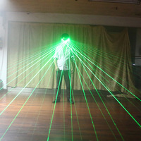 Disfraz de Robot Láser LED Recargable, Material Acrílico Cyberpunk, Luz Verde, para Navidad, Espectáculos, DJ, Club, Fiesta