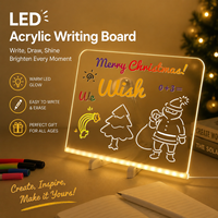 Tableau d'affichage créatif en acrylique à lumière chaude alimenté par USB, tableau d'écriture, tableau de messages pour la décoration de Noël, cadeau, fourniture personnalisée