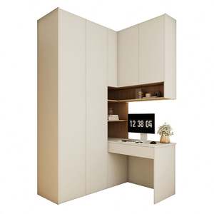 Melamine Bedroom Furniture White MDF <b>Wardrobe</b> Design Simple Style Solid Wood Walk-In Closet with <b>Drawers</b> for Clothes Storage - Product Image 6