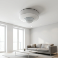 Détecteur de mouvement PIR de plafond à 360 degrés, 12 m, 1200 W, détecteur infrarouge réglable à haute capacité de charge pour les lumières intérieures des couloirs