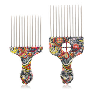 Peigne à cheveux <span class=keywords><strong>Afro</strong></span> en métal, en acier inoxydable, pour Salon de coiffure, Style professionnel - Product Image 3