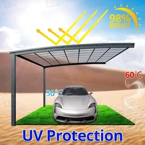 Abri de voiture en aluminium Abri en PVC Toit en polycarbonate arqué <span class=keywords><strong>Garage</strong></span> extérieur étanche pour voiture Canopées Garages Produit - Product Image 2