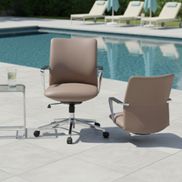 Fauteuil de bureau pivotant ergonomique en cuir moulé en mousse haute densité, luxueux et confortable
