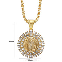 Kalung Liontin Perawan Maria Kristen Anti Karat Tahan Air untuk Wanita, Liontin Baja Tahan Karat 316l untuk Pria, Hadiah Grosir
