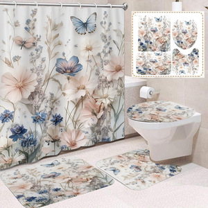 Cortina <span class=keywords><strong>de</strong></span> Ducha <span class=keywords><strong>de</strong></span> Poliéster con Diseño Floral <span class=keywords><strong>de</strong></span> Girasoles, Fácil <span class=keywords><strong>de</strong></span> Instalar, Resistente a la Decoloración, Juego <span class=keywords><strong>de</strong></span> Cortinas <span class=keywords><strong>de</strong></span> Ducha Personalizadas - Product Image 2