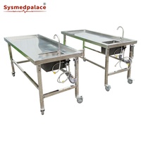 Table de nettoyage mortuaire en acier inoxydable, station de lavage et de désinfection du corps pour la morgue de l'hôpital
