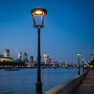 Farol de Jardín Cilíndrico de Cuatro Brazos, Iluminación Exterior, Luminaria Urbana, Iluminación de Parques, Iluminación de Áreas Públicas - Product Image 1