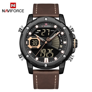 Reloj <span class=keywords><strong>Naviforce</strong></span> NF9172L <span class=keywords><strong>9172</strong></span> Deportivo para Hombre con Doble Pantalla, Resistente al Agua, Digital, de Cuarzo, con Correa de Cuero Genuino - Product Image 6