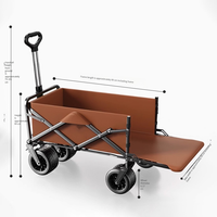 Chariot de camping pliable amélioré avec plateau de table, multifonctionnel, pliable, chariot utilitaire d'extérieur, chariot de transport, chariot de courses, OEM