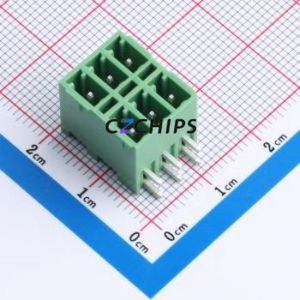 DB2ERHB-3.81-2*3P-GN Plug-in Terminal Block Bent Lead Through Hole,P=3.81mm Board-to-Board / Socket - Closed 2x3P 3.81mm Green - Product Image 1