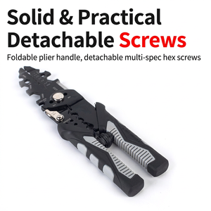 Industrial <b>Wire</b> Crimper 10 Awg Steel Black Oxide Soft Grip Handle Front Entry <b>Crimping</b> <b>Tool</b> - Product Image 3