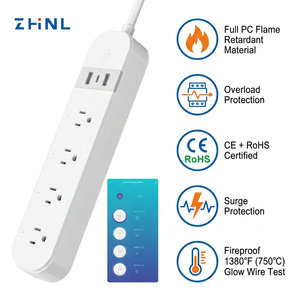 ZHINL Interrupteur Minuteur Connecté <span class=keywords><strong>avec</strong></span> Télécommande via App, <span class=keywords><strong>Multiprise</strong></span> Intelligente 4 Prises 15A 1800W WiFi pour Maison, Cuisine, Bureau, <span class=keywords><strong>avec</strong></span> 3 Ports USB et USB-C - Product Image 3