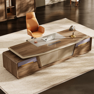 Escritorio de Oficina Ejecutivo Moderno de Madera MDF con Base de Acero, Diseño Modular, Muebles de Oficina de Lujo, Fácil de Ensamblar - Product Image 4