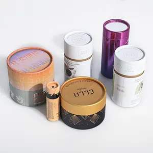 Custom Size Craft Cylinder Cosmetic Essential Oil Candle Box Packaging With Logo Paper Tube Box