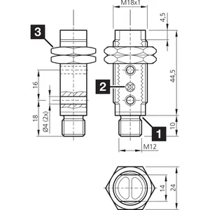 Sensor óptico OR18-1FM5700P3-B4, sensor retrorreflectante O-M18 Basic - Product Image 2
