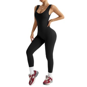 Combinaison <span class=keywords><strong>de</strong></span> yoga pour <span class=keywords><strong>femme</strong></span> Mu Yao Foreign Trade Beauty Back, dos en V, taille haute, effet galbant, sans couture, respirante et anti-transpiration - Product Image 5